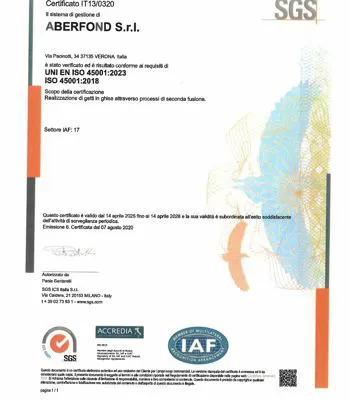 CERTIFICAZIONE UNI EN ISO 45001:2018