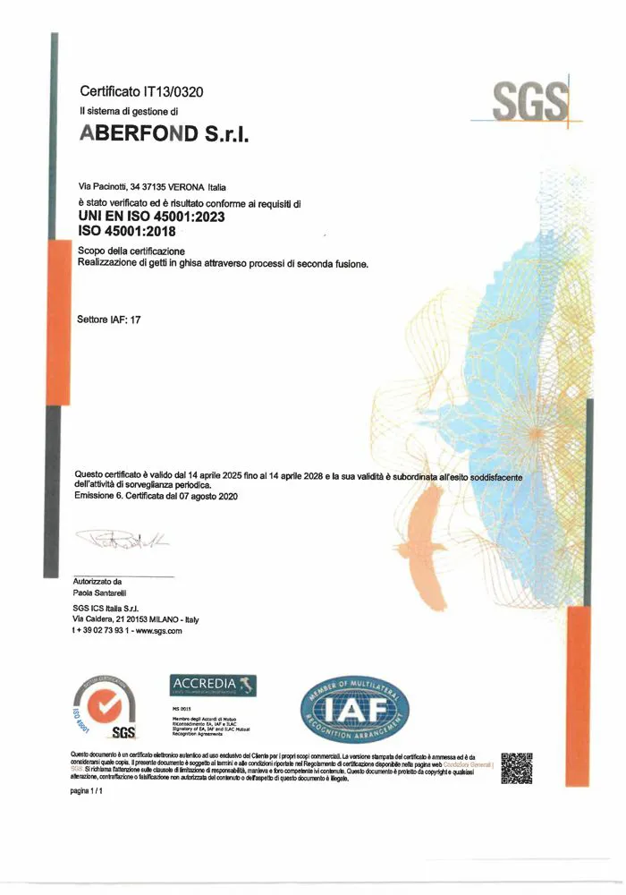 CERTIFICAZIONE UNI EN ISO 45001:2018