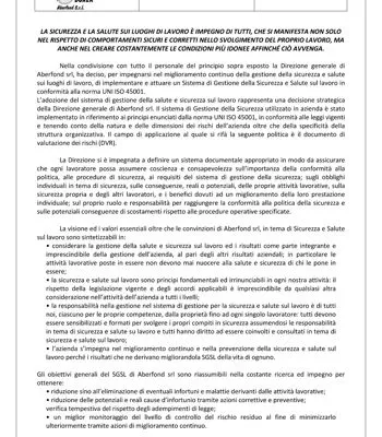 LA POLITICA DELL'AZIENDA